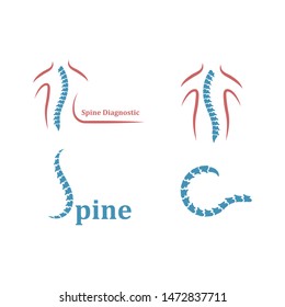 Spine diagnostics logo. icon template, vector illustration design