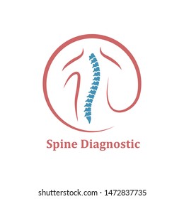 Spine diagnostics logo. icon template, vector illustration design