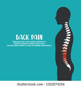 Spine Diagnostics Symbol Design. Spine Pain Illustration. Vector.