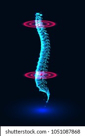 Spine diagnostics symbol design. Polygonal vector.