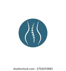 Diseño plano del logotipo del símbolo de diagnóstico de la columna vertebral