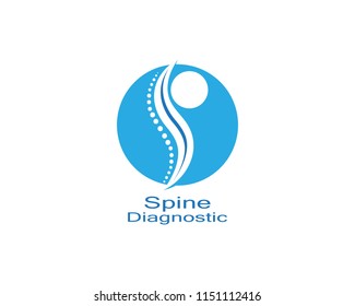 Spine diagnostics symbol logo template vector illustration