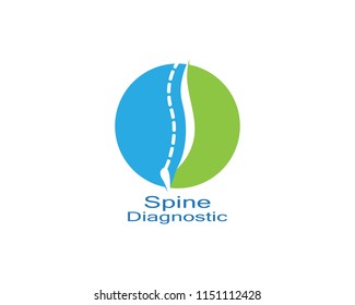 Spine diagnostics symbol logo template vector illustration