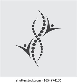 Símbolo de diagnóstico de columna plantilla de logotipo ilustración vectorial diseño