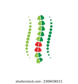 Símbolo de diagnóstico de espina plantilla de logotipo diseño de ilustración vectorial