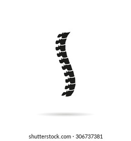 Spine diagnostics symbol with shadow