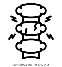 Spine disability icon. Outline spine disability vector icon for web design isolated on white background