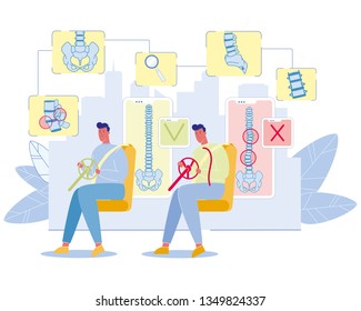 Spine Diseases and Posture Problems Prevention Flat Vector Concept. Man Driving Car in Wrong, Correct Sitting Pose Illustration. Work-Related Back Pain Causes Scheme, Workplace Ergonomics Infographics