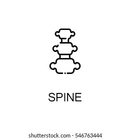 Spine flat icon. Single high quality outline symbol of human body for web design or mobile app. Thin line signs of spine for design logo, visit card, etc. Outline pictogram of spine 