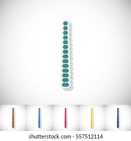 Spine. Flat sticker with shadow on white background. Vector illustration