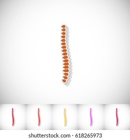 Spine. Flat sticker with shadow on white background. Vector illustration
