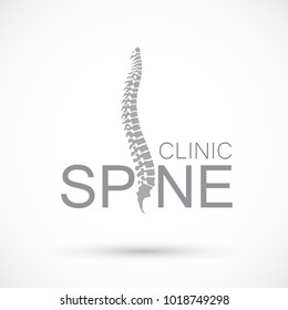 Spine gray logo clinic medicine chiropractic backbone health illustration