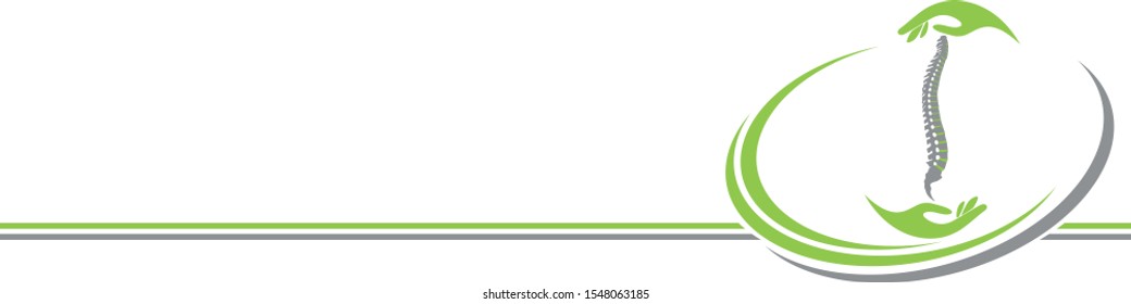 Spine and hands, orthopedics and massage background