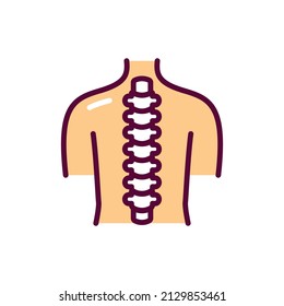 Spine healthy color line icon. Isolated vector element. Outline pictogram for web page, mobile app, promo