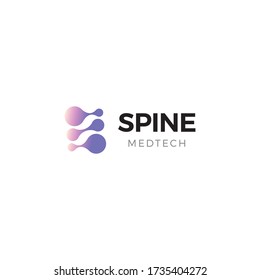 Spine hernias, protrusions treatment logo. Vertebrology and rehabilitation clinic logotype. Orthopedics icon. Spinal treatment sign. Isolated medical massage vector illustration. Backache therapy.