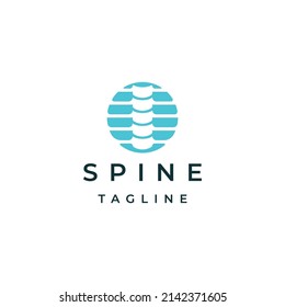 Spine or human backbone logo icon design template flat vector