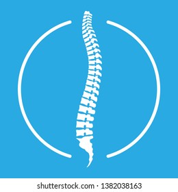 Spine human graphic icon. Spinal column sign in the circle isolated on white background. Logo. Vector illustration 