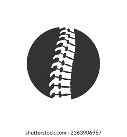 Spine human graphic icon. Spinal column sign in the circle isolated on white background. Logo. Vector illustration 