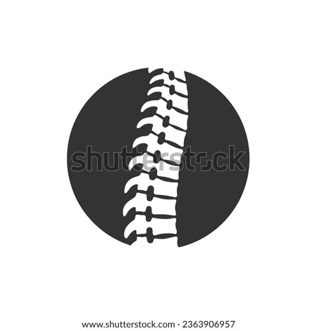 Spine human graphic icon. Spinal column sign in the circle isolated on white background. Logo. Vector illustration 