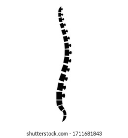 Spine human Spinal Lateral view Vertebras Dorsal vertebrae icon black color vector illustration flat style image