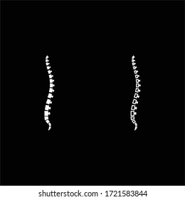 Spine Human Spinal Lateral View Vertebras Dorsal Vertebrae Icon Outline Set White Color Vector Illustration Flat Style Image