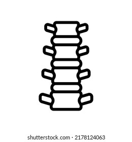 Spine Icon. Line Art Style Design Isolated On White Background