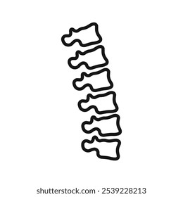 Colección de contorno de ícono de columna vertebral o conjunto en blanco y negro