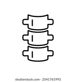 Esquema del icono de la columna vertebral en color blanco y negro