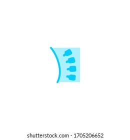 spine icon. simple, flat, blue. medical and health icon.