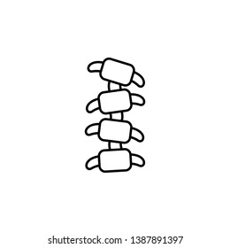spine icon. Simple thin line, outline vector of Bone injury icons for UI and UX, website or mobile application