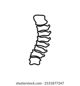 Icono de la columna vertebral Simple contorno delgado