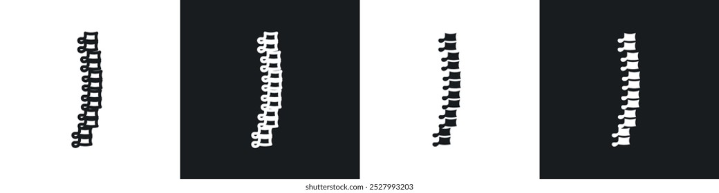 Spine icon vector icon set black filled and outlined style.