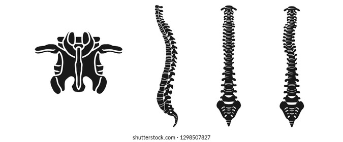 Spine icons set. Simple set of spine vector icons for web design on white background