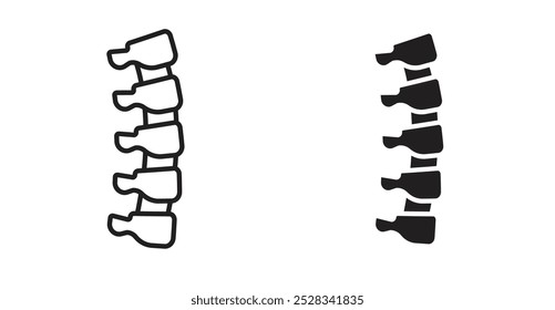 Spine icons. Vector set in filled and line style.