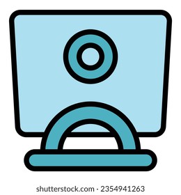 Spine laptop stand icon outline vector. Computer adjustable. Best work color flat