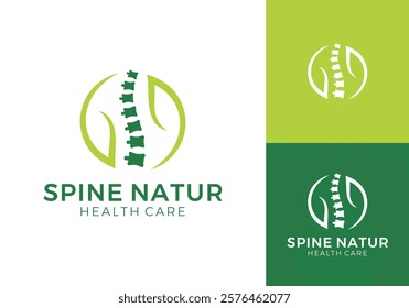 spine leaf nature logo design simple graphic