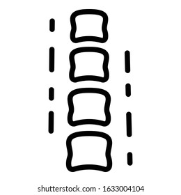 Spine line icon. Outline spine line vector icon for web design isolated on white background