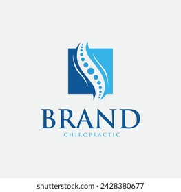 Spine logo clinic medicine chiropractic backbone health Design Vector illustration