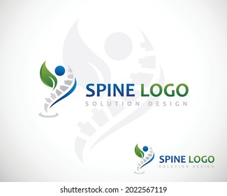 Kreatives Design-Konzept des Spin-Logos Naturlebenslösung Menschen