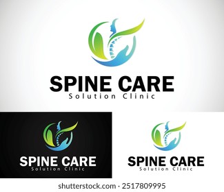 Spine logo creative health care medical nature herbal therapy massage clinic design