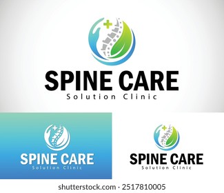 Spine logo creative health care medical nature herbal therapy massage clinic design