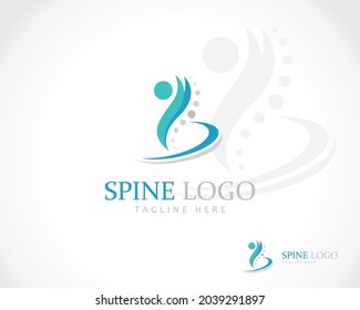 logotipo de columna vertebral solución creativa concepto de diseño de clínica de salud