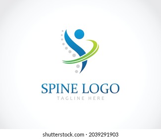 spine logo creative solution health care medical clinic design concept
