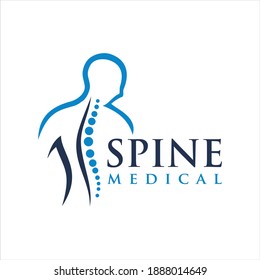 Spine Logo Design, Medical Chiropractic Logo In White Isolated Background, Chiropractic Logo Template Design Vector, Emblem, Design Concept, Creative Symbol, Icon