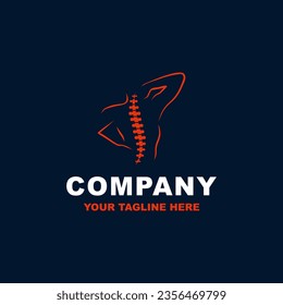 Spine logo design, medical chiropractic logo in white isolated background, chiropractic logo design vector. Suitable for your design need, logo, illustration, animation, etc.