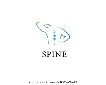 Spine logo design, medical chiropractic logo in white isolated background