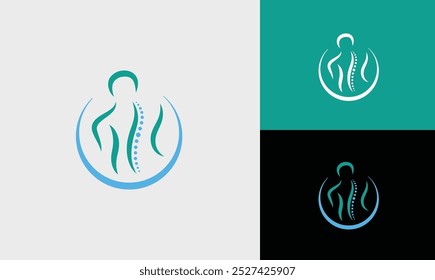 Design de logotipo da coluna vertebral Logotipo Quiroprático Médico em Branco Isolado Fundo Chiropractic Logo Template