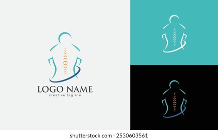 Spine logo design Medical Chiropractic Logo In White Isolated Background Chiropractic Logo Template