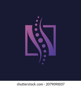 Spine logo design template. icon for science technology	
