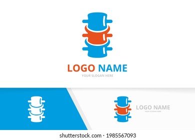 Spine logo design template. Premium spinal diagnostic center logotype.